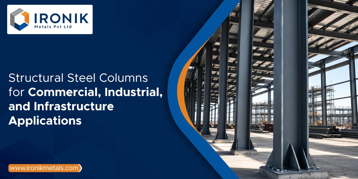Structural steel columns commercial industrial infrastructure